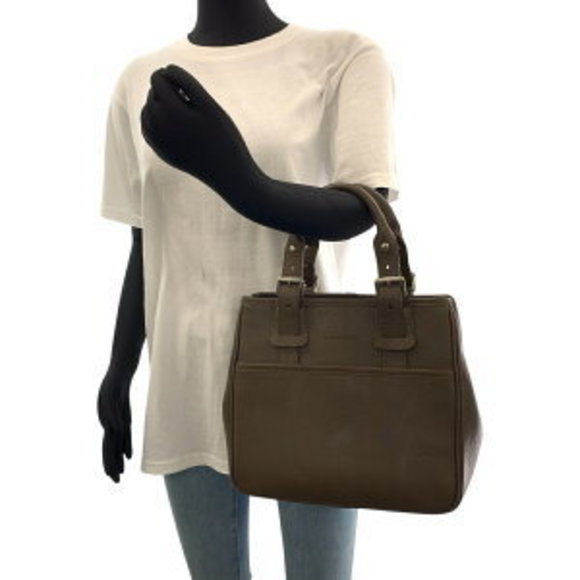 BURBERRY Medium check pattern brown leather Shoulder Bag - Picture 7 of 9